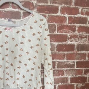 Pajama Teddy Long Sleeve Top